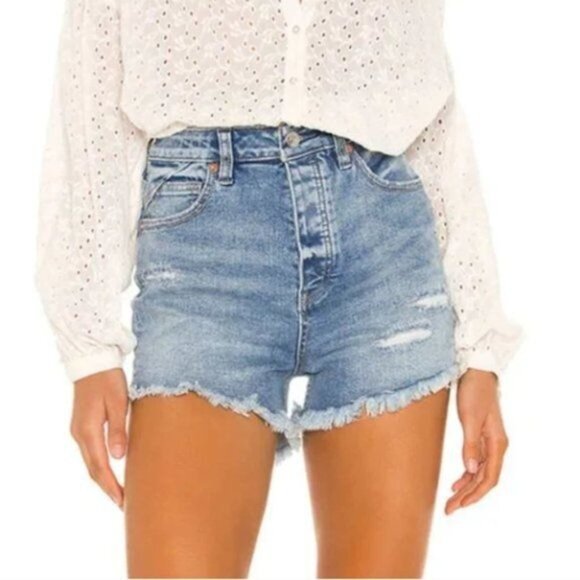 Free People Pants - Free People x We The Free Curvy Vintage High Rise Denim Shorts Women's Size 27